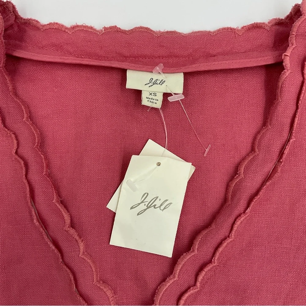 J. Jill NWT Aster Pink Linen Coastal Coatigan Jacket Duster Cardigan Lightweight - Picture 8 of 16